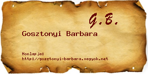 Gosztonyi Barbara névjegykártya