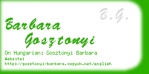 barbara gosztonyi business card